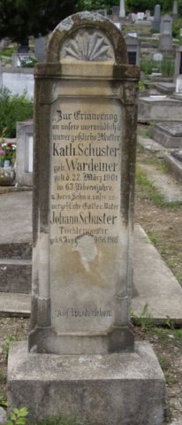 Wardeiner Kath 1838-1901 Schuster Johann 1865-1906 Grabstein